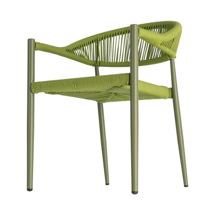 Set 2 scaune HoReCa exterior aluminiu ratan PE verde [7]
