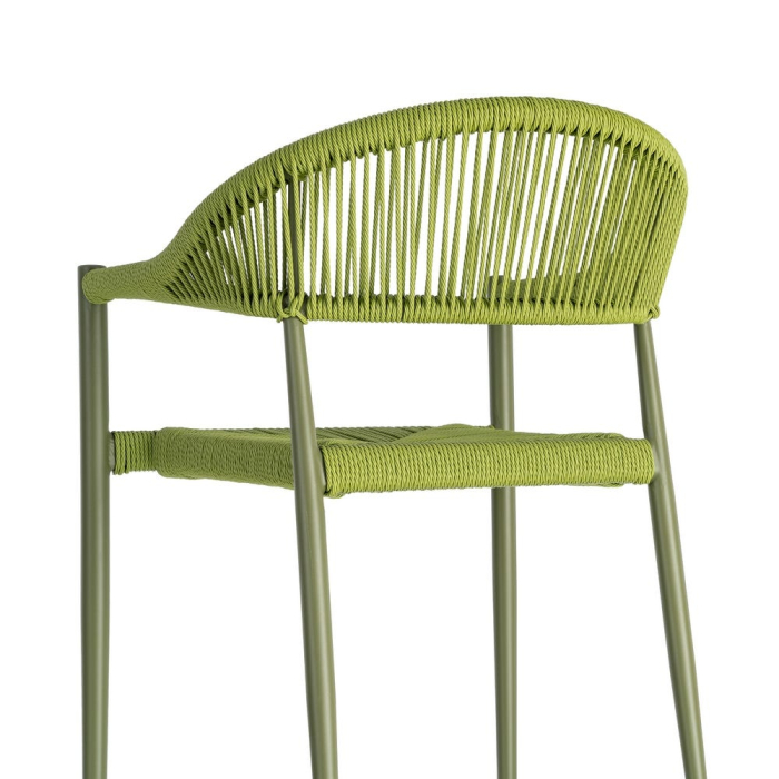 Set 2 scaune HoReCa exterior aluminiu ratan PE verde [4]