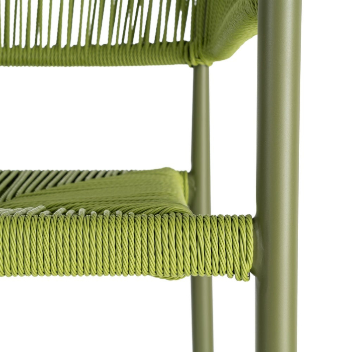 Set 2 scaune HoReCa exterior aluminiu ratan PE verde [3]