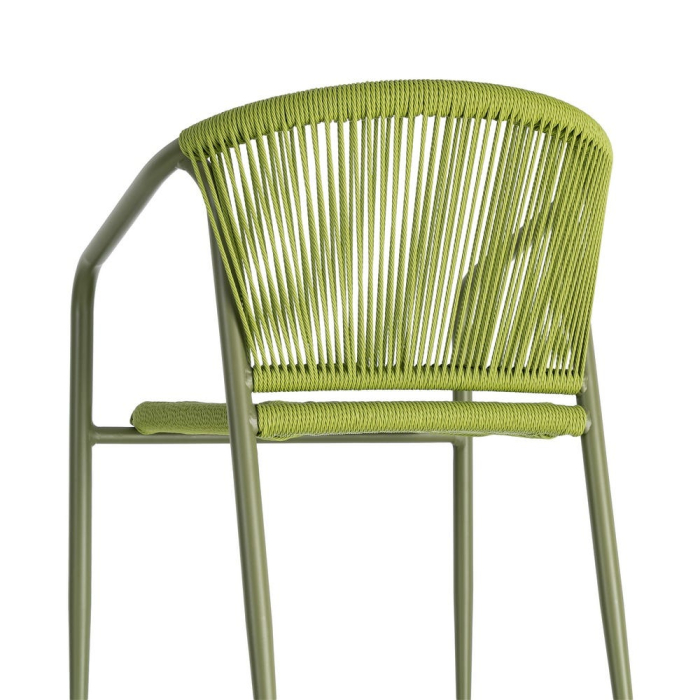 Set 2 scaune HoReCa exterior aluminiu ratan PE verde [4]
