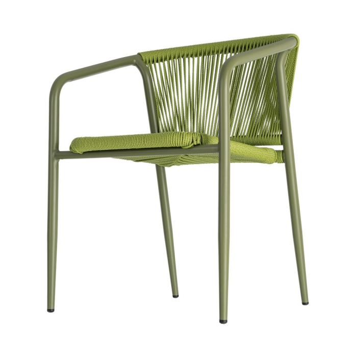 Set 2 scaune HoReCa exterior aluminiu ratan PE verde [7]