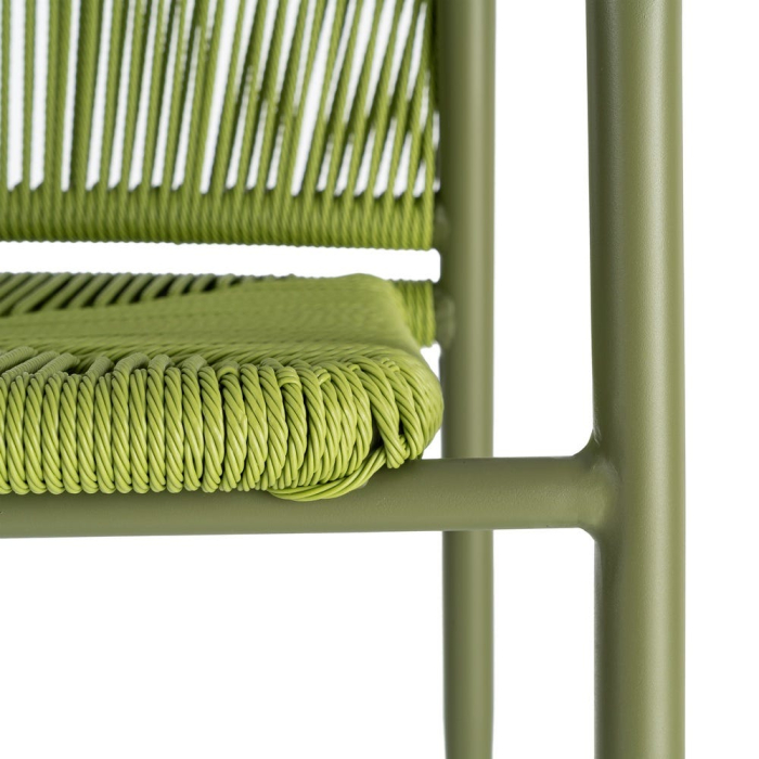 Set 2 scaune HoReCa exterior aluminiu ratan PE verde [3]