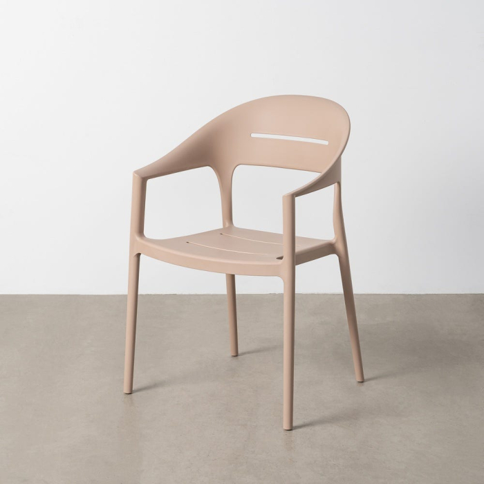 Set 2 scaune HoReCa pentru exterior din polipropilenă bej [2]