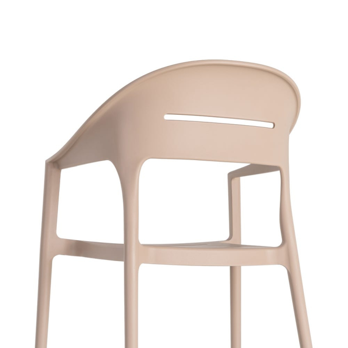 Set 2 scaune HoReCa pentru exterior din polipropilenă bej [4]