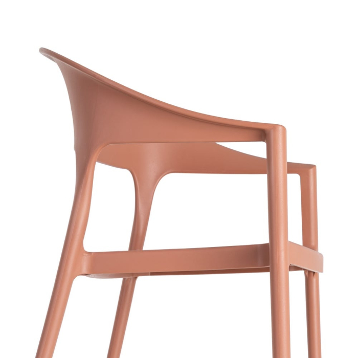 Set 2 scaune HoReCa pentru exterior din polipropilenă terracotta [2]