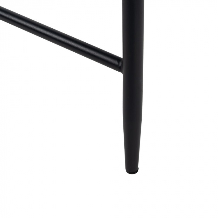 Set 2 scaune bar gri tapițate 65 cm – picioare metalice negre, design modern Ixia [11]