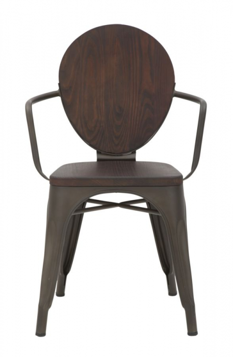 Set 2 Scaune Industriale Metal-Lemn Stil Loft CreativDeco [2]