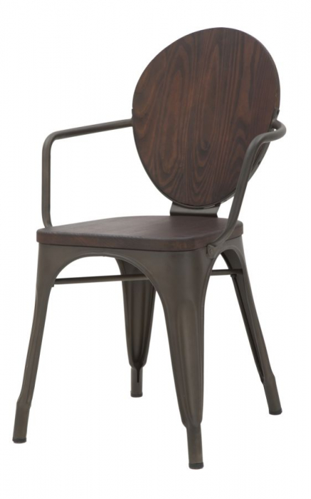 Set 2 Scaune Industriale Metal-Lemn Stil Loft CreativDeco [4]