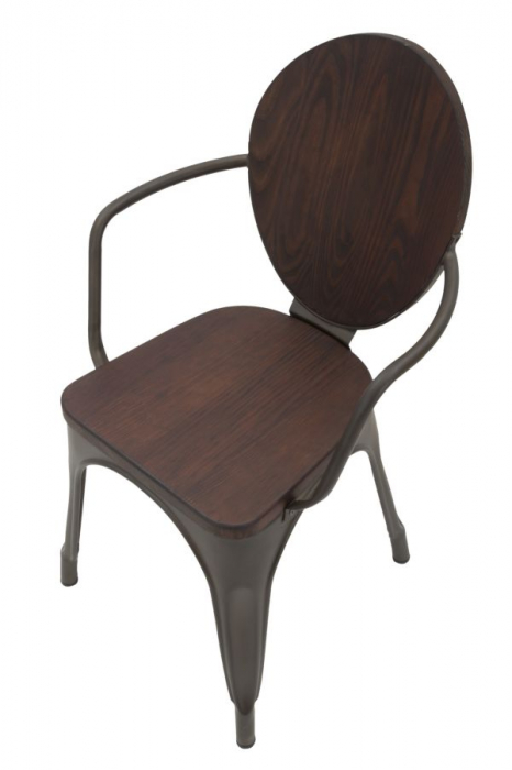 Set 2 Scaune Industriale Metal-Lemn Stil Loft CreativDeco [5]