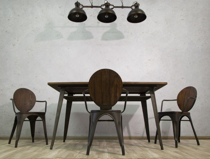 Set 2 Scaune Industriale Metal-Lemn Stil Loft CreativDeco [10]