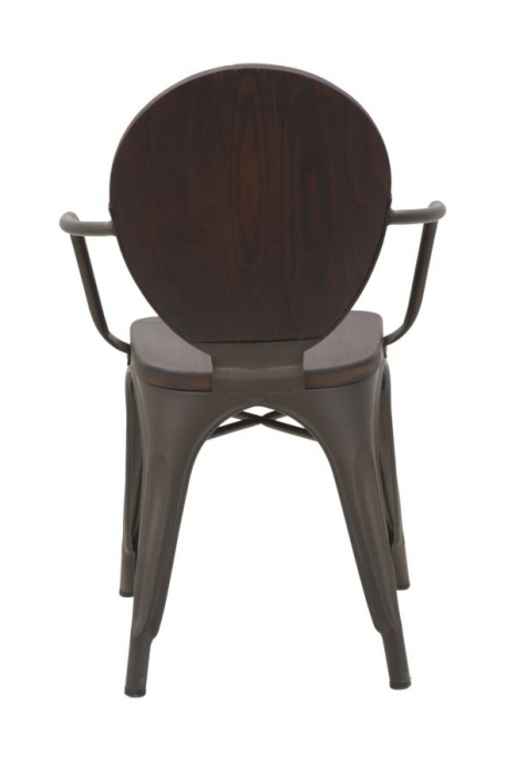 Set 2 Scaune Industriale Metal-Lemn Stil Loft CreativDeco [3]