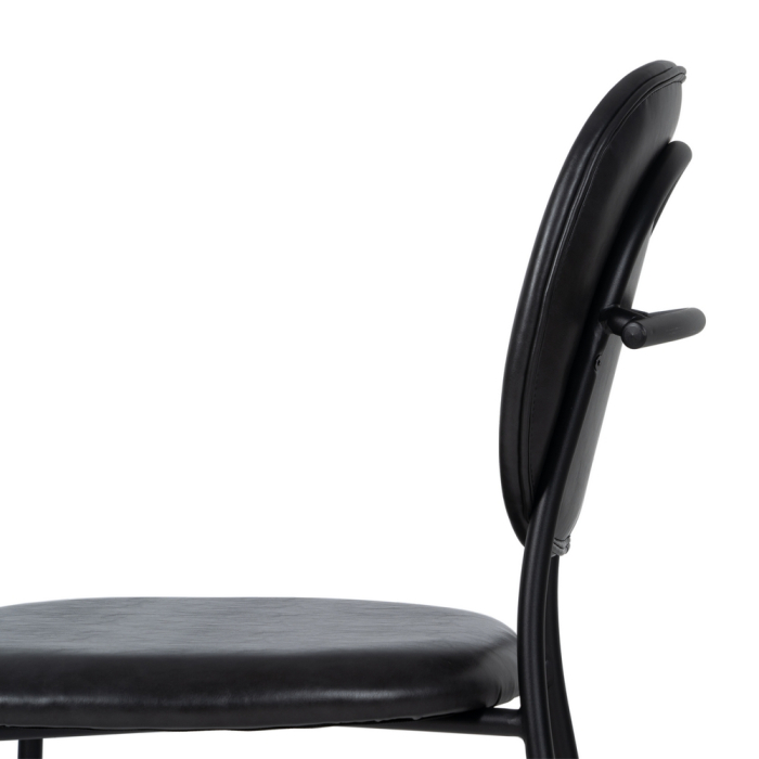 Set 2 scaune negre din piele ecologică și metal [9]