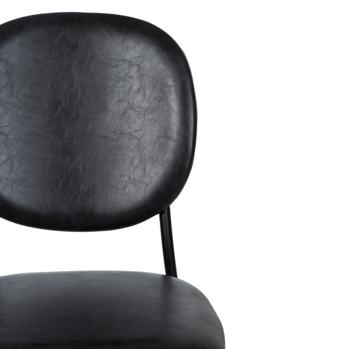 Set 2 scaune negre din piele ecologică și metal [4]