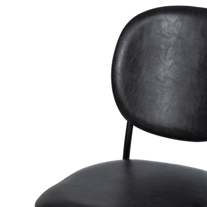 Set 2 scaune negre din piele ecologică și metal [7]