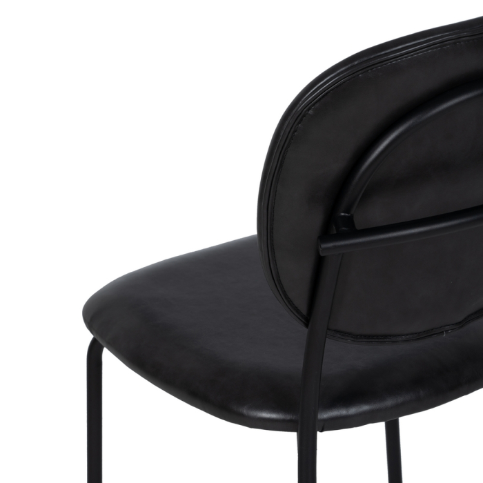 Set 2 scaune negre din piele ecologică și metal [11]