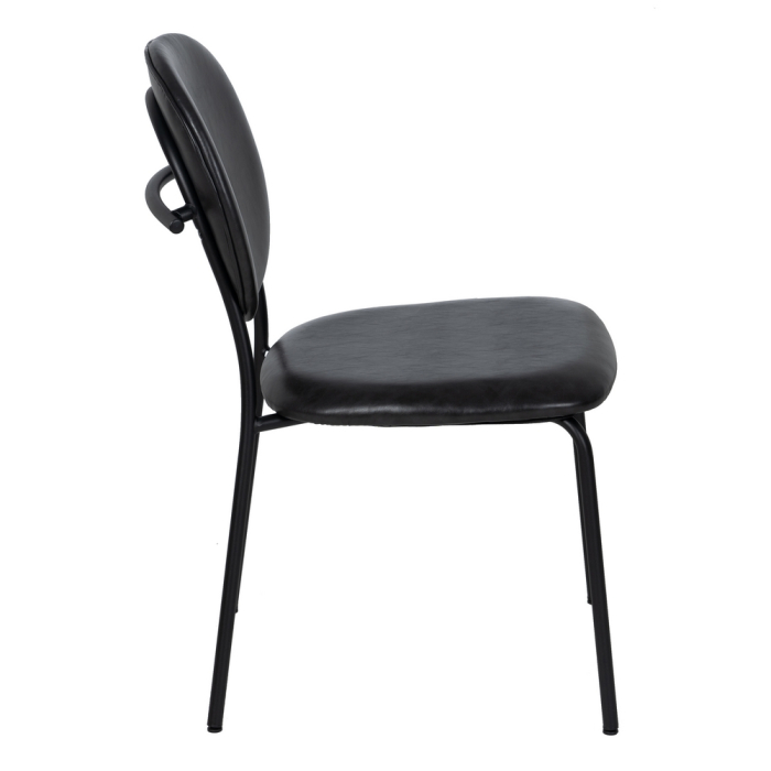 Set 2 scaune negre din piele ecologică și metal [5]