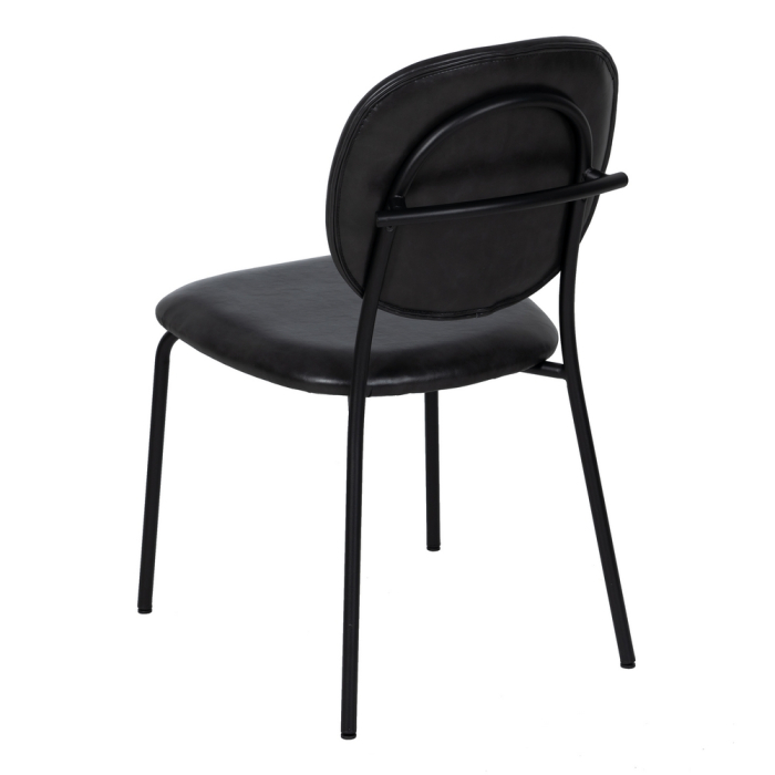 Set 2 scaune negre din piele ecologică și metal [6]
