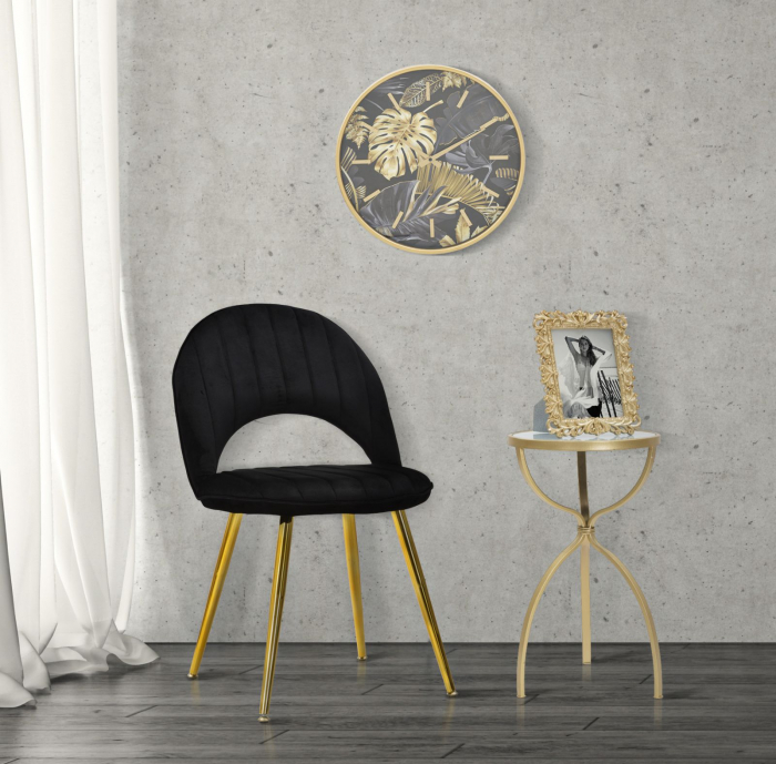 Set 2 Scaune Tapitate Negre Accent Glamour CreativDeco [2]
