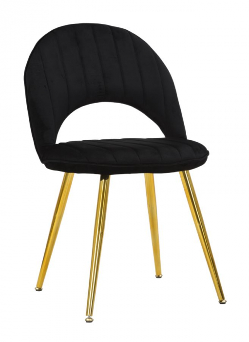Set 2 Scaune Tapitate Negre Accent Glamour CreativDeco [1]