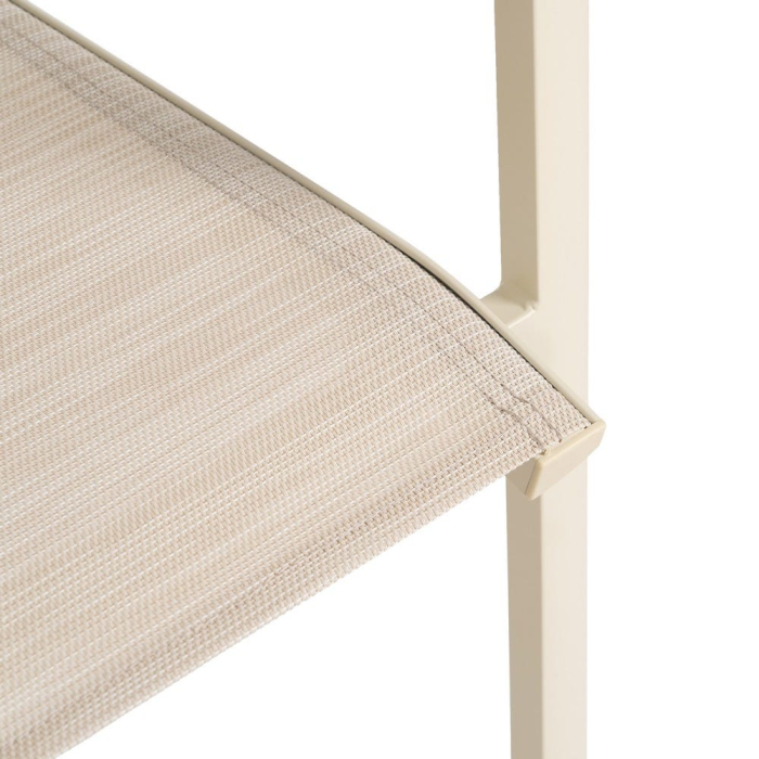Set 2 scaune exterior crem din aluminiu cu șezut și spătar textilene stivuibile pentru terasă și HoReCa [10]