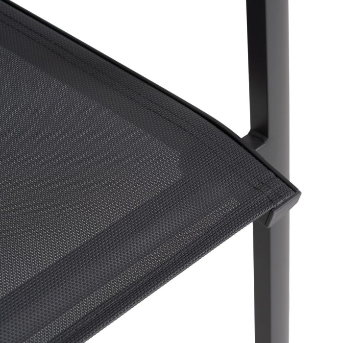 Set 2 scaune exterior negre din aluminiu cu șezut și spătar textilene stivuibile pentru terasă și HoReCa [10]