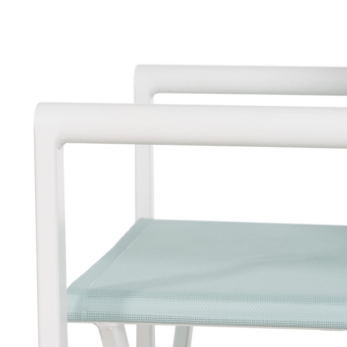 Set 2 scaune pliabile exterior alb cu verde mentă din aluminiu și textilene pentru grădină și HoReCa [10]