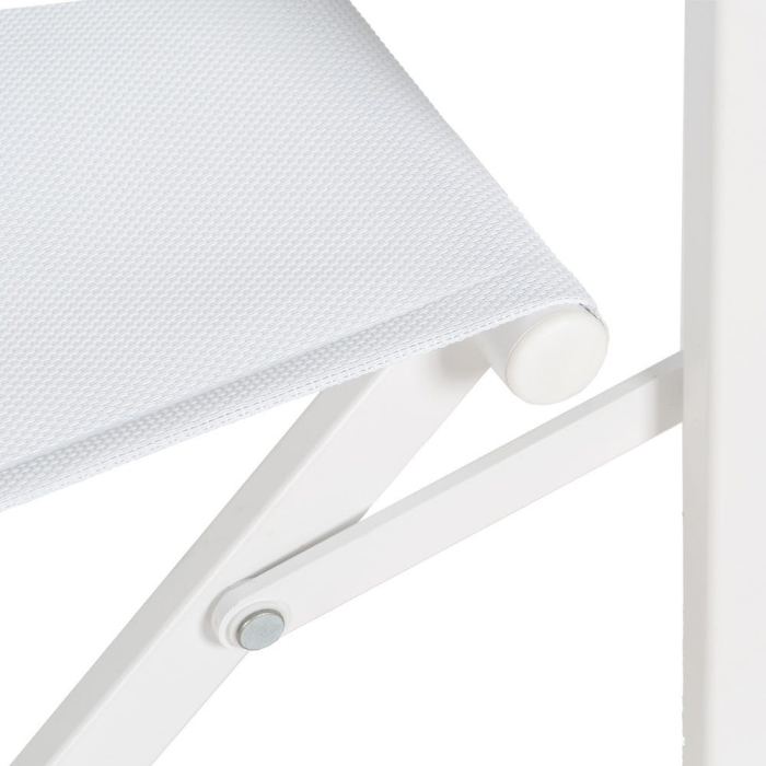 Set 2 scaune pliabile exterior albe din aluminiu cu șezut și spătar textilene pentru grădină și terasă [10]