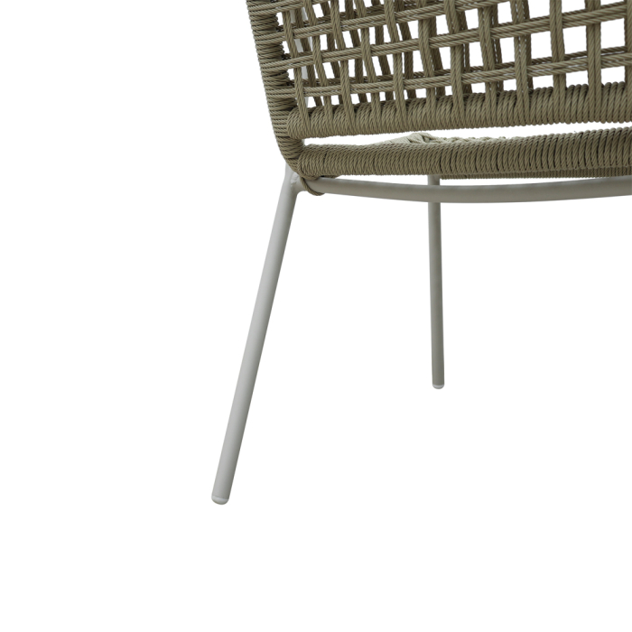 Set 2 scaune stivuibile de dining grădină și HORECA din aluminiu și ratan sintetic alb [7]