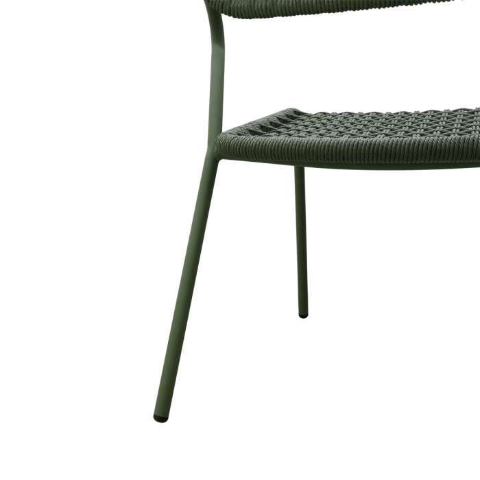 Set 2 scaune stivuibile de dining grădină și HORECA din aluminiu și ratan sintetic verde [7]