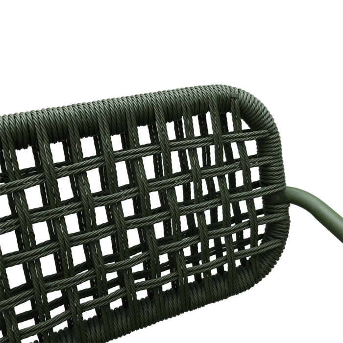 Set 2 scaune stivuibile de dining grădină și HORECA din aluminiu și ratan sintetic verde [6]