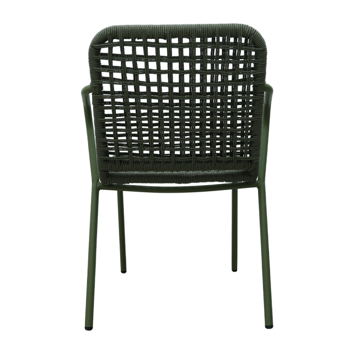 Set 2 scaune stivuibile de dining grădină și HORECA din aluminiu și ratan sintetic verde [4]