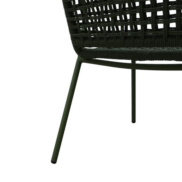 Set 2 scaune stivuibile de dining grădină și HORECA din aluminiu și ratan sintetic verde [7]