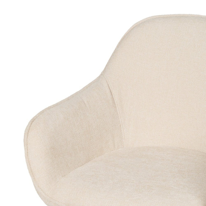 Scaune alb crem cu brațe și design curbat – set 2 bucăți, moderne [6]