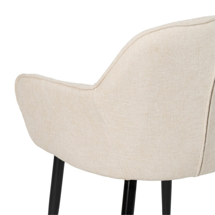 Scaune alb crem cu brațe și design curbat – set 2 bucăți, moderne [9]
