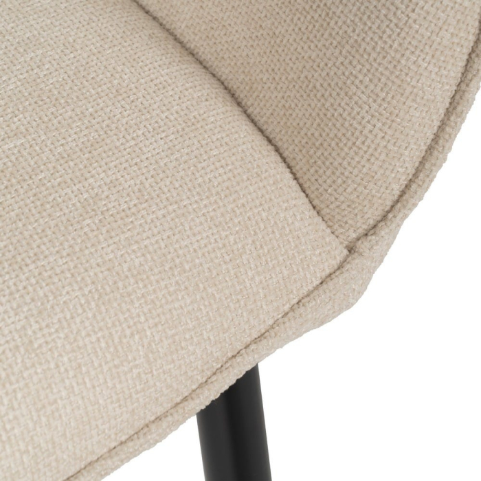 Scaune alb crem cu brațe și design curbat – set 2 bucăți, moderne [8]
