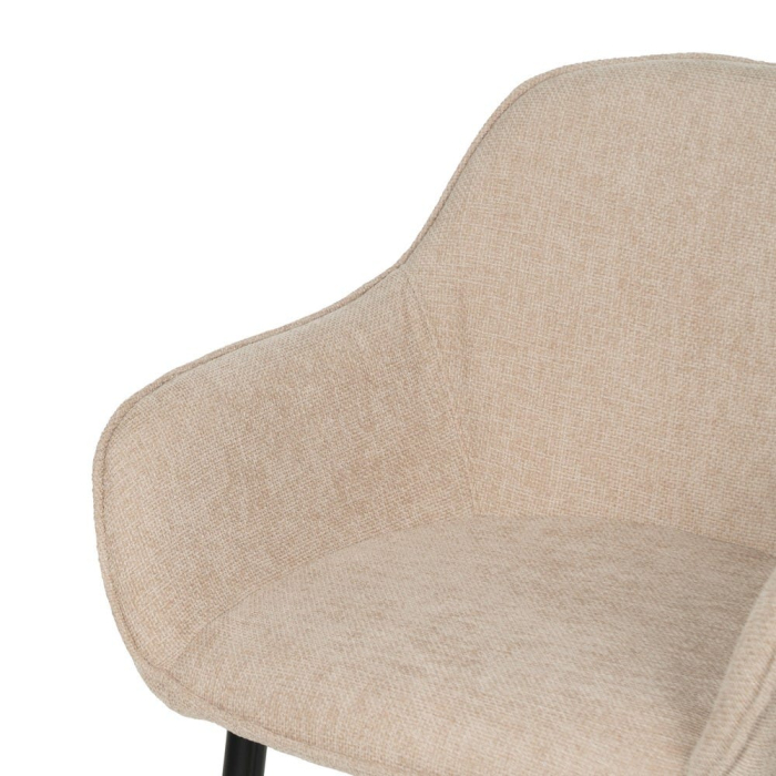 Scaune bej tapițate cu brațe – set 2 bucăți, design curbat horeca [6]