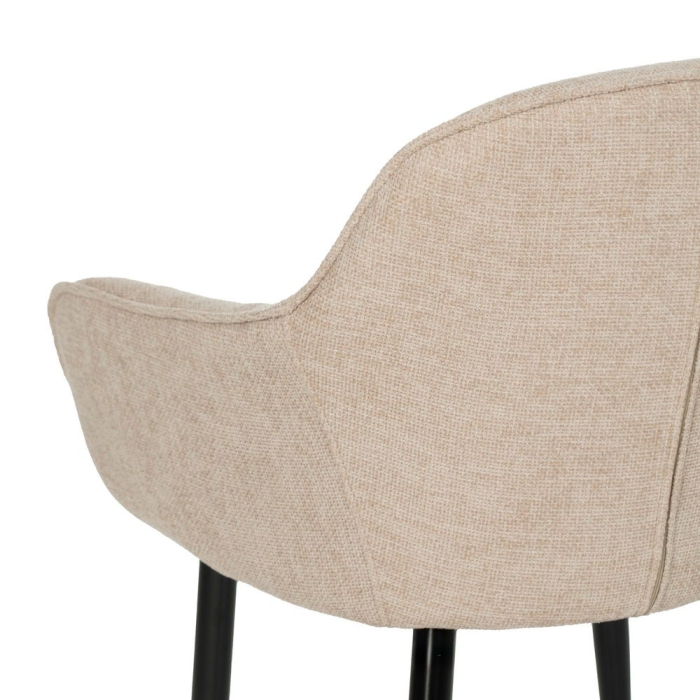 Scaune bej tapițate cu brațe – set 2 bucăți, design curbat horeca [9]