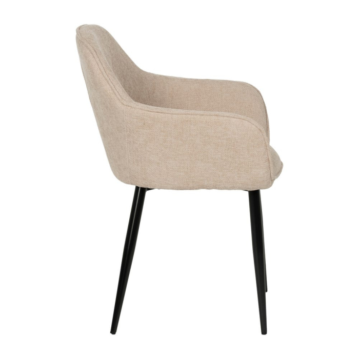 Scaune bej tapițate cu brațe – set 2 bucăți, design curbat horeca [3]