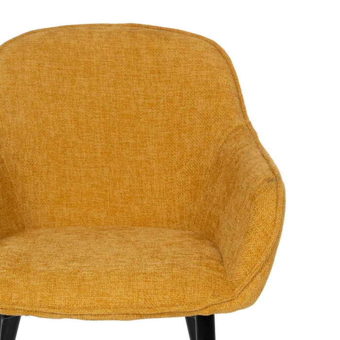Scaune galben muștar tapițate cu brațe – set 2 bucăți, stil modern [5]