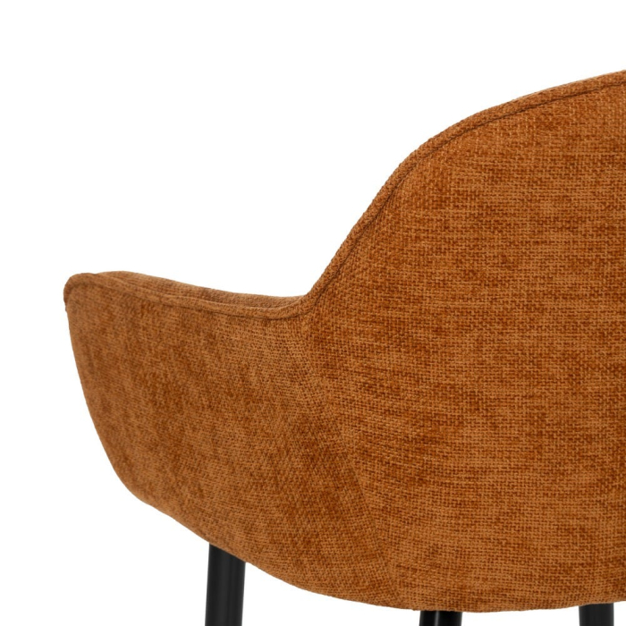 Scaune maro tapițate cu brațe – set 2 bucăți, design rustic modern [9]
