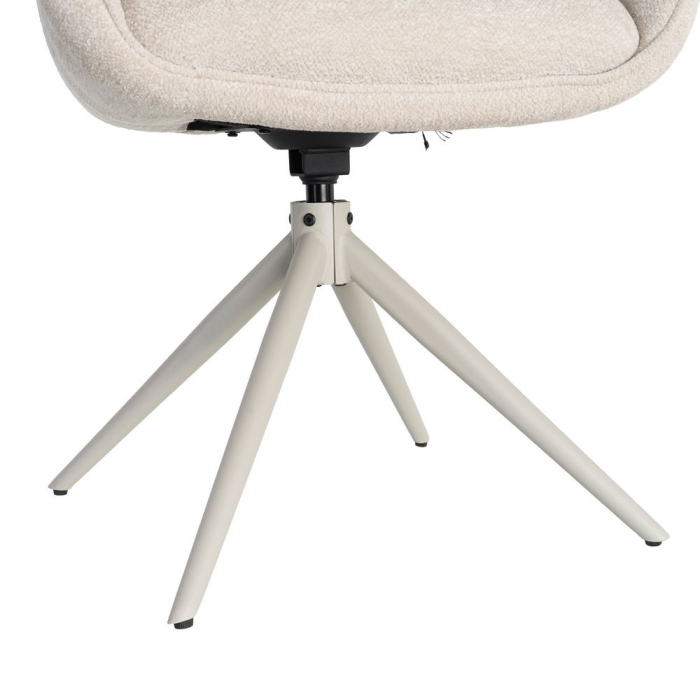 Set 2 scaune tapițate rotative crem cu autorevenire pentru dining și HoReCa [11]