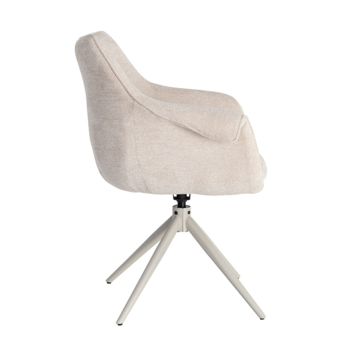 Set 2 scaune tapițate rotative crem cu autorevenire pentru dining și HoReCa [5]