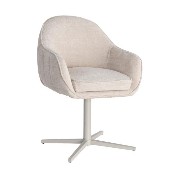 Set 2 scaune tapițate rotative crem pentru dining și HoReCa [12]
