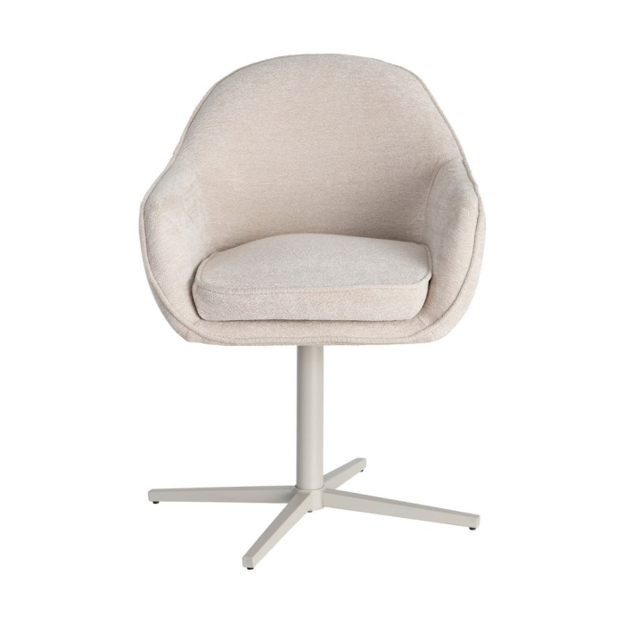 Set 2 scaune tapițate rotative crem pentru dining și HoReCa [6]