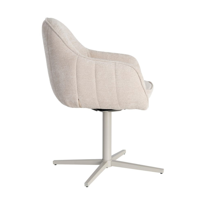 Set 2 scaune tapițate rotative crem pentru dining și HoReCa [4]