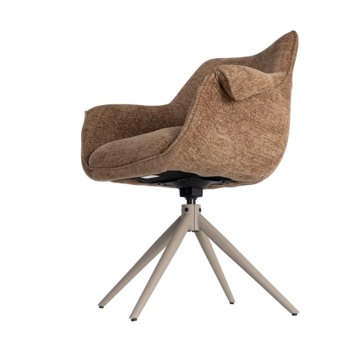 Set 2 scaune tapițate rotative maro cu autorevenire pentru dining și HoReCa [9]