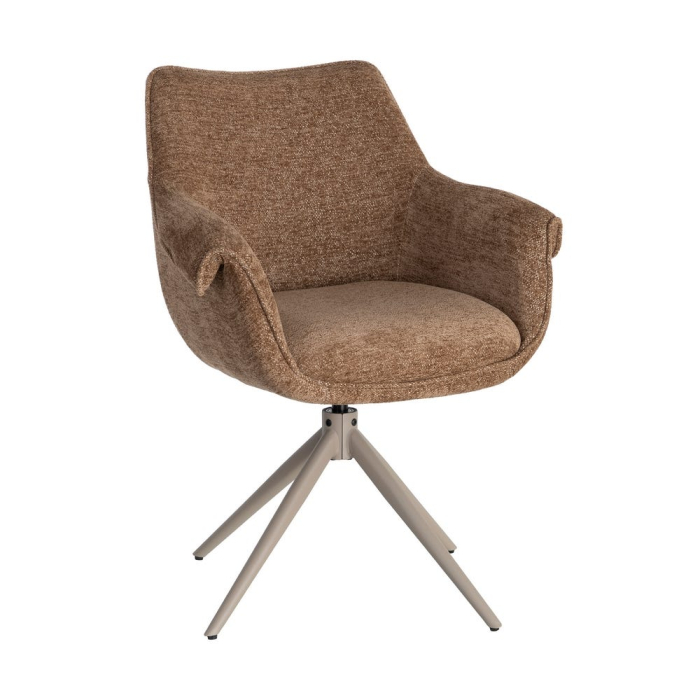 Set 2 scaune tapițate rotative maro cu autorevenire pentru dining și HoReCa [13]