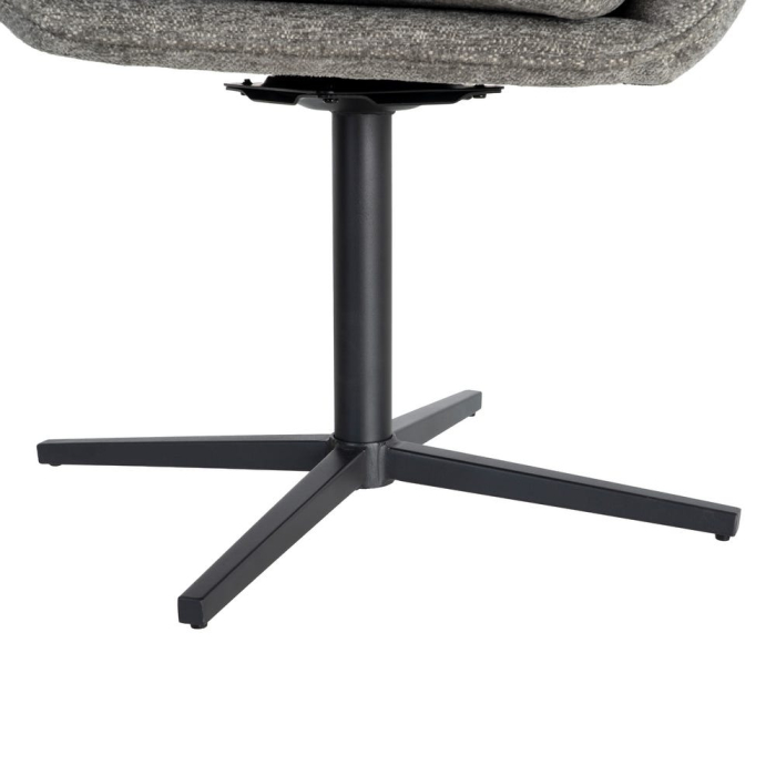 Set 2 scaune tapițate rotative gri cu bază neagră pentru dining și HoReCa [10]