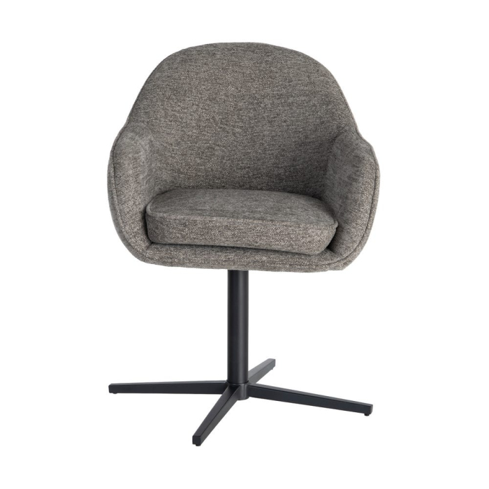 Set 2 scaune tapițate rotative gri cu bază neagră pentru dining și HoReCa [6]