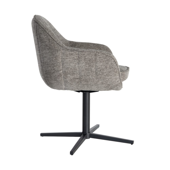 Set 2 scaune tapițate rotative gri cu bază neagră pentru dining și HoReCa [4]